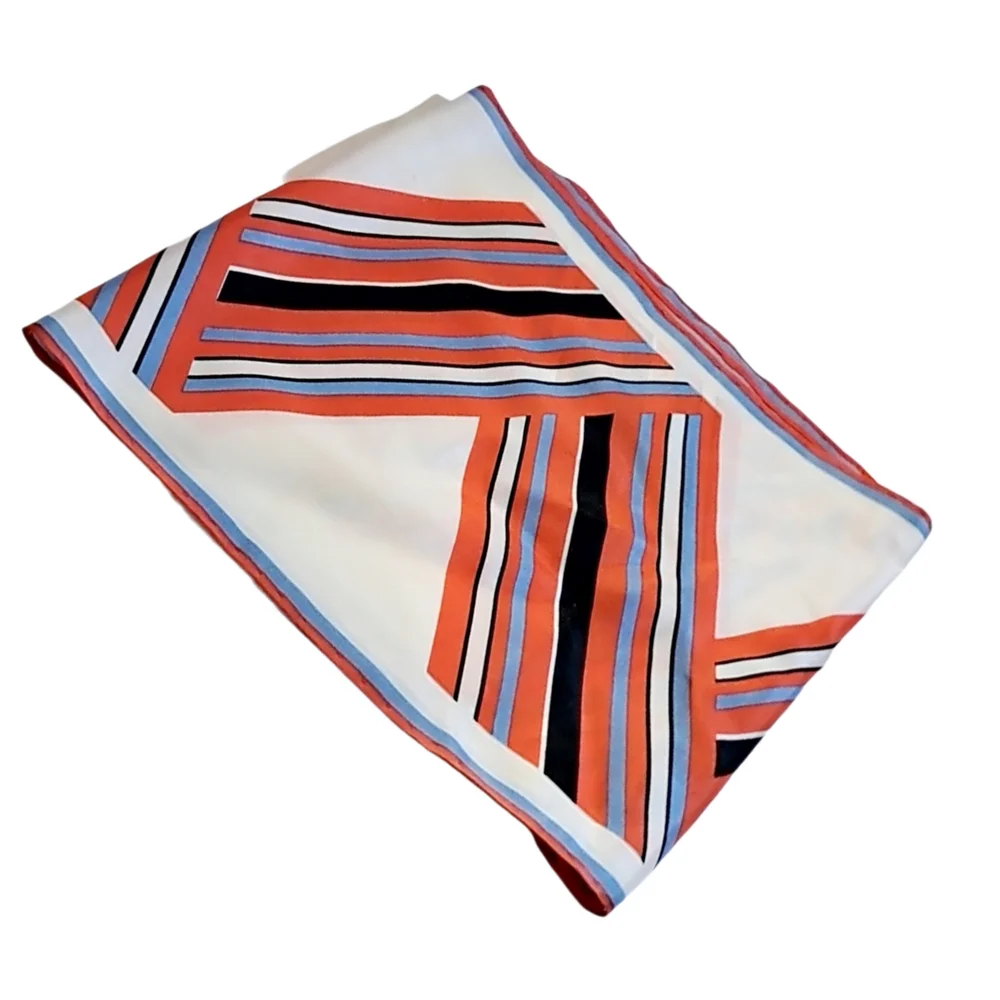 Striped Scarf in Orange and White